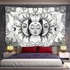 VIKAMA Black and White SunMoon Tapestry Mystical Mandala Wall Hanging for Meditation Yoga Rooms Psychedelic Witchcraft
