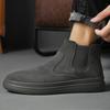 Autumn and winter new men's Chelsea Martin boots leather mid-top men's shoes one pedal