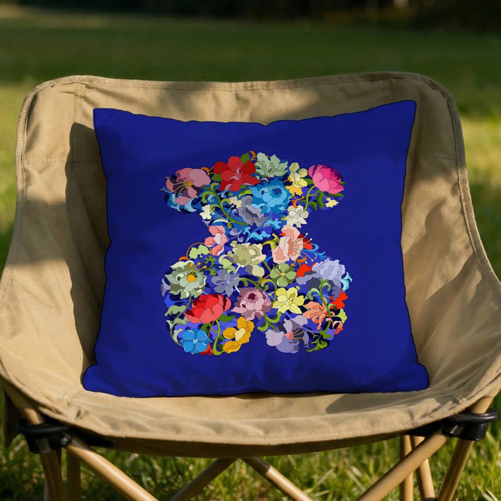 

tTOUSes Bear Cushion Cover Soft Reversible Durable Pillow Cover MultiScene Use for Home Car Daily Comfort 30X30cm