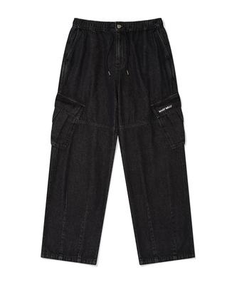 WACKY WILLY Easy Cargo Denim Pants Black