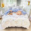 Washed Cotton Bedding Four-piece Set, Quilt Cover, Bed Sheet, Dormitory Three-piece Set
