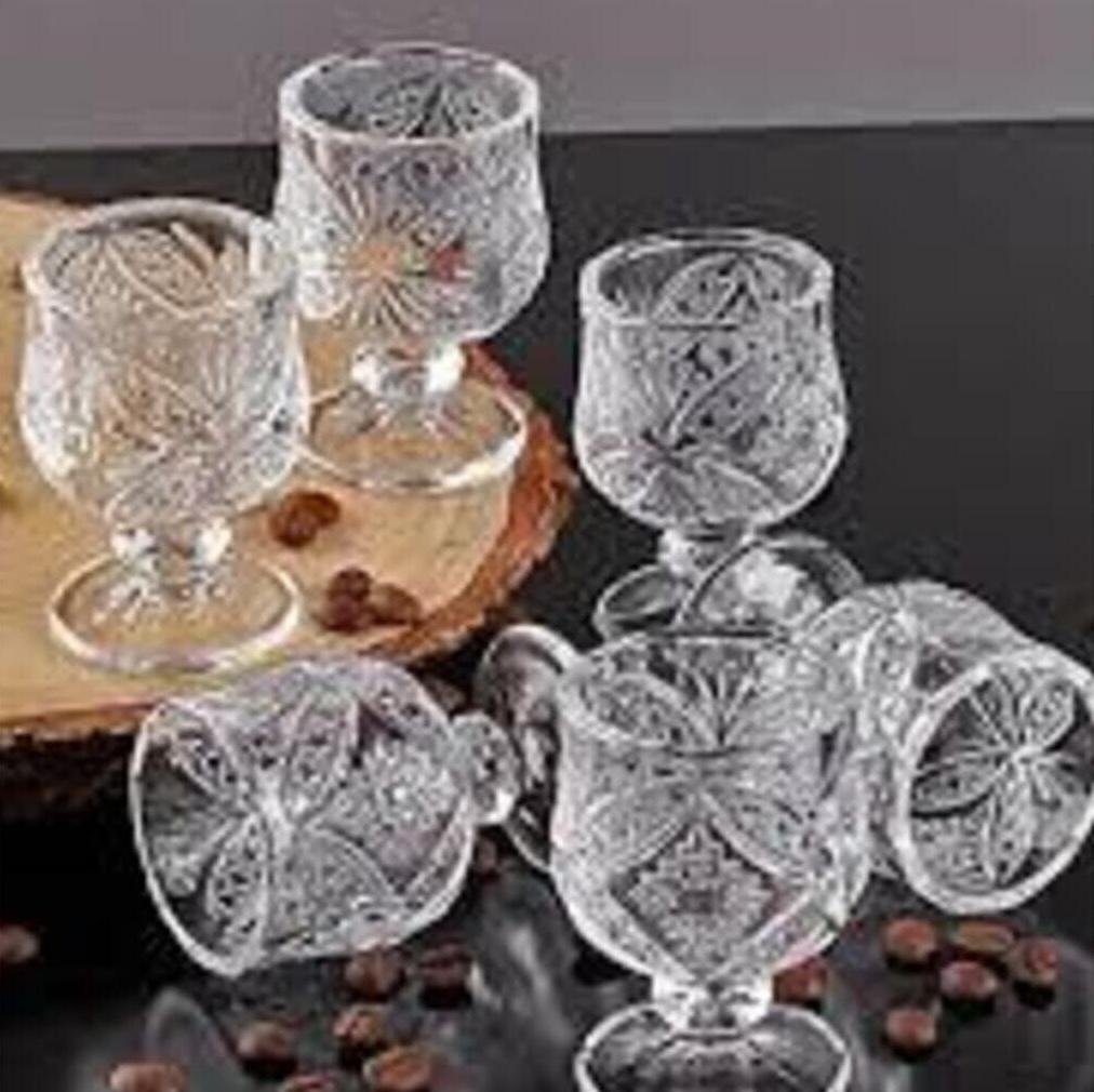 

Footed Luxury 6-Piece Coffee Cup Water Glass Home Kitchen Standart білий