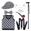 Grandpa Costume Set Old Man Costume Outfit Kids 100 Days of School Costume Set