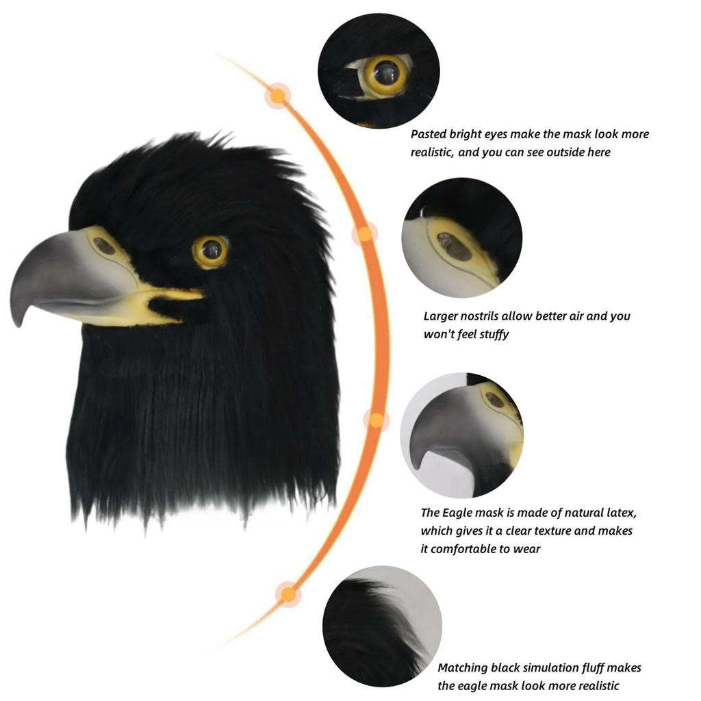 Nová maska Hawk Eagle Bird Pokrývka Halloween Kostým Party Cosplay Rekvizity Orlí masky Party Karneval Festival Oblékání Prop