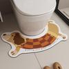 Cartoon Puppy Diatomaceous Earth Anti-slip U-shaped Toilet Foot Mat - Quick-drying, Water Absorbent, Easy to Clean