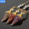 Mixed Aura Natural Spirit Pendulum Crystal Pendant Yoga Gold-plated Buddha Meditation Idea Concentrated Jewelry