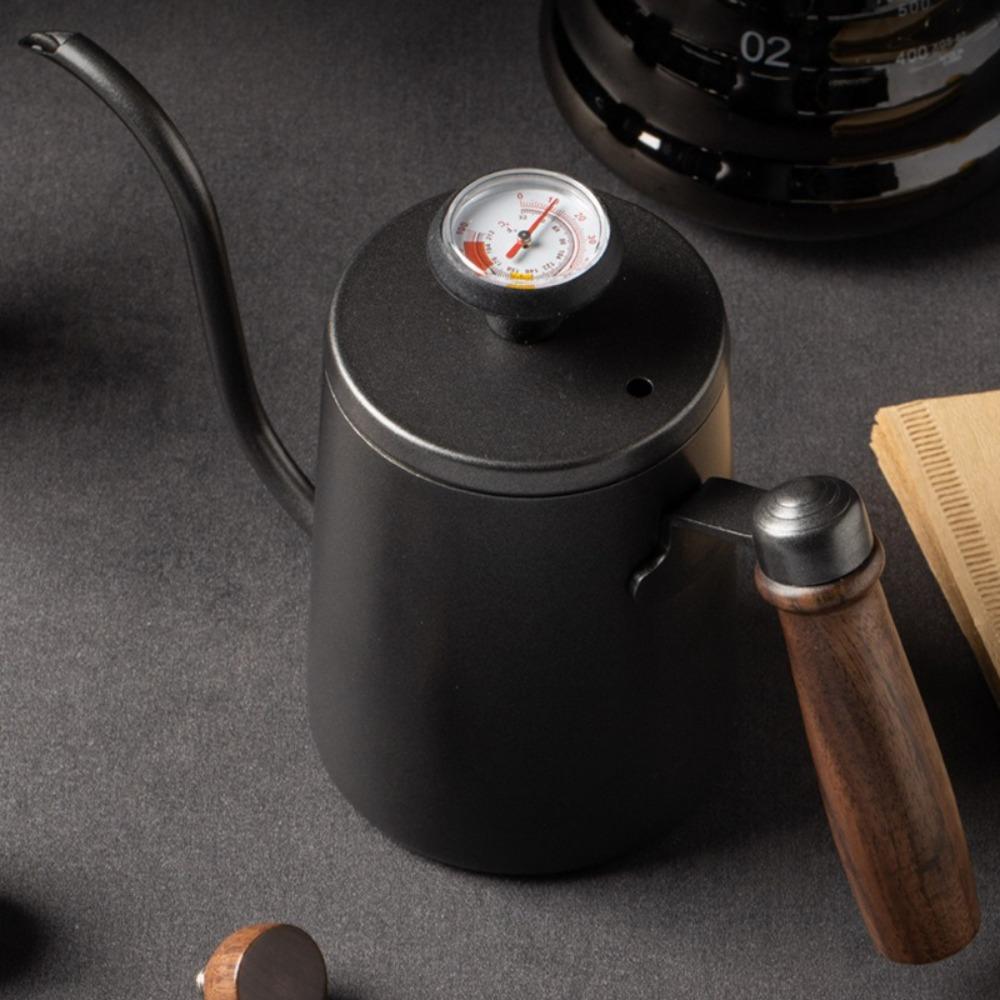 Holzgriff Schwanenhals Kaffeekanne 350ML Handbrühkessel Tropffilter Kaffeemaschine Café