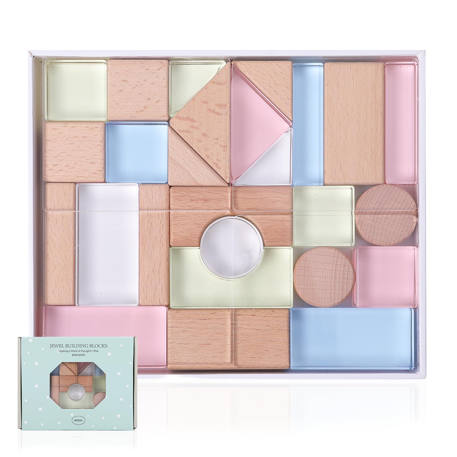 

Montessori Educational Toy Jewel Cube Jewel 30 enne. (Natural Blocks, Pieces)