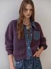 Maxza Washed Denim Collar Pocket Knit Cardigan