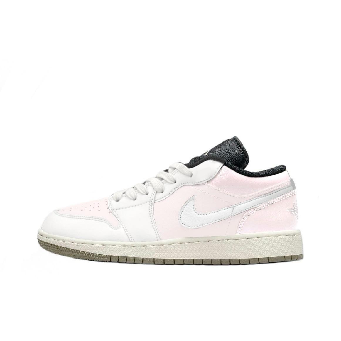 

Jordan Air Jordan 1 Mini Hook 6 Abrasion Resistant Low top Vintage Basketball Shoes Unisex White Pink 553558-092(Team1119-6) 35.5