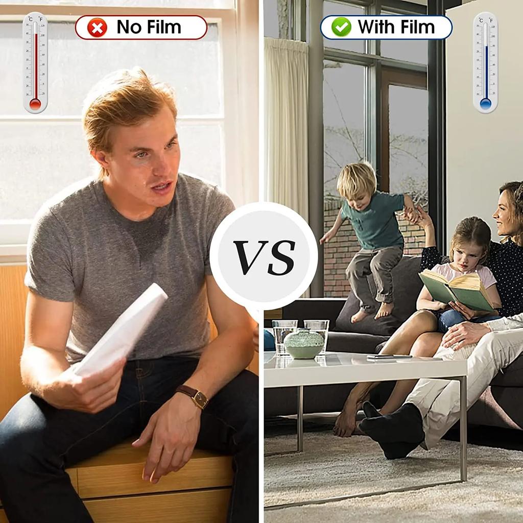 One Way Mirror Window Film Reflective Self Adhesive Film Sun Block Window Sticker Heat Control Privacy Protection Glass Tint