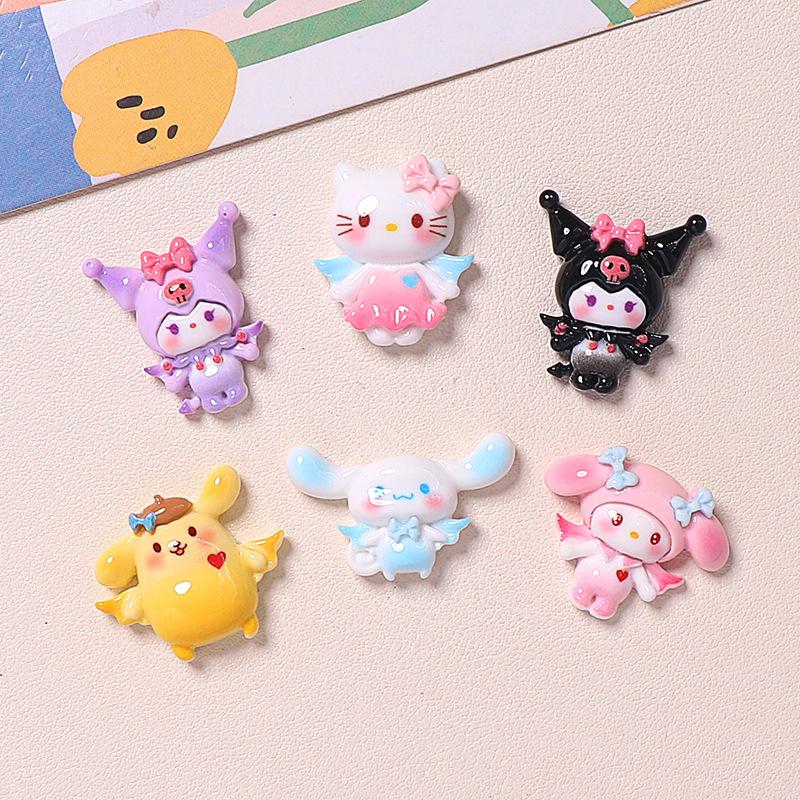 12/60PCS New Cartoon Love Angel Wings Cream Glue DIY Accessories Phone Case Hairclip Hole Shoes Accessories