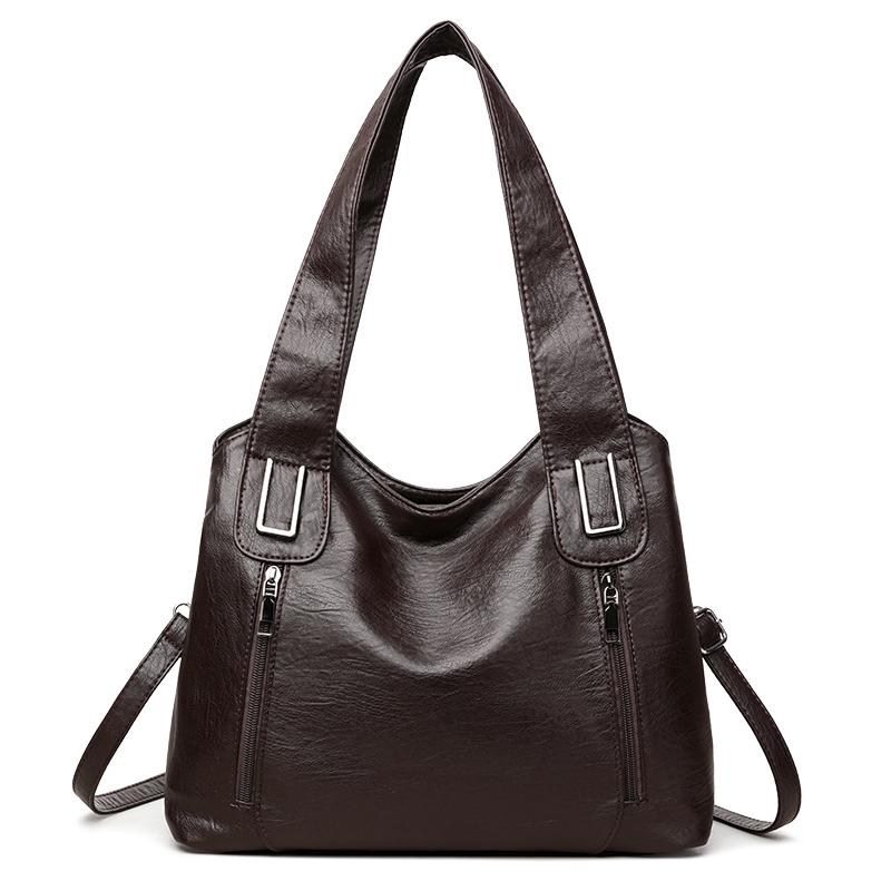 Large Capacity Tote Bag Women's Shoulder Bag Commuter Crossbody Bag Soft Leather Underarm Bag