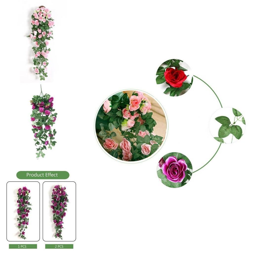 Elegant 90cm Silk Rose Fake Garland With Lush Green Ivy For Beautiful Home And Event Decor