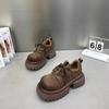 Platform British Style Big Head Small Leather Shoes Women's 2024 New Autumn Retro Casual Versatile Loafer Single Shoes