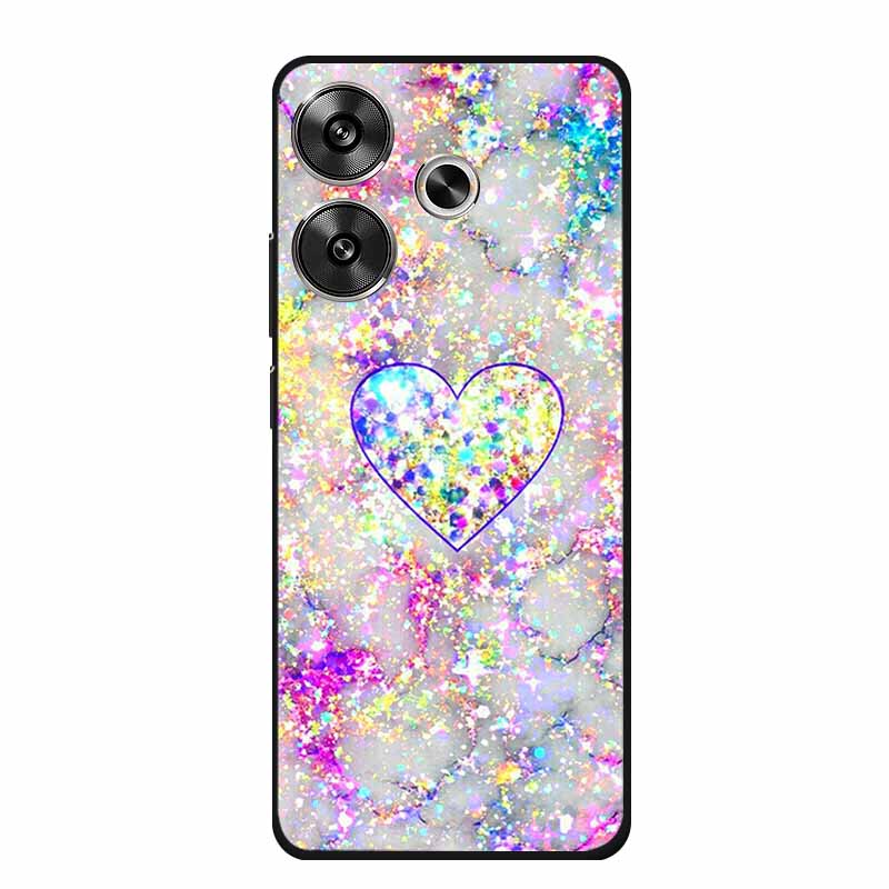 Phone Case For Xiaomi Poco M6 4G Back Cover Case Shockproof Black Silicone Soft Funda For Poco M6 Case PocoM6 M 6 6.79" Coque