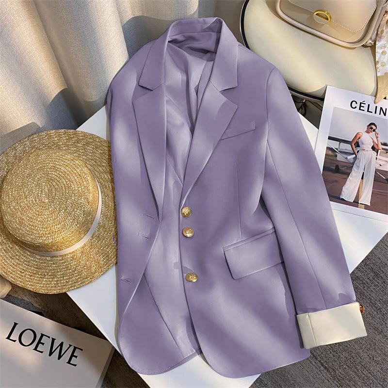 2026 Spring High-End Women's Blue Chic Suit Jacket - Korean Style