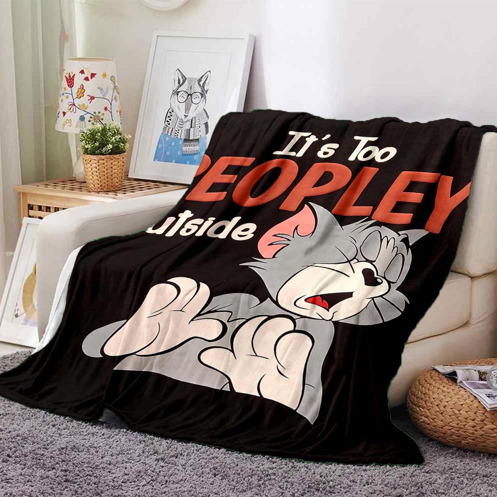 

1pc Tom and Jerry Peopley Soft Warm Throw for Home, Office, Trave, All-Season Cozy Bedding Gift, Office Cozy Accessory 1112 80cmx120cm(31inx47in)