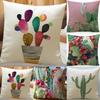 Timeless Tropical Flower Cactus Cushion Cover For Elegant Home Styling