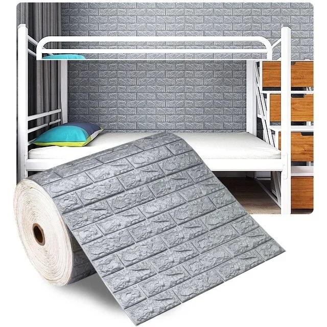 Textured Faux Brick Wall Sticker 70cmx100cm Stainproof Self Adhesive Wallpaper Kitchen Bedroom Living Wall Renovation Piece