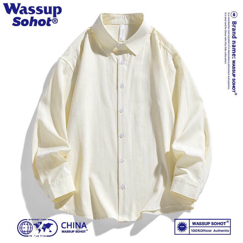 Wassup Sohot Men's Retro Striped Long-Sleeve Shirt