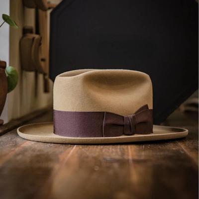 Pure Wool Hat Jazz Hat Retro British Felt Hat Bow Decorative Felt Top Hat