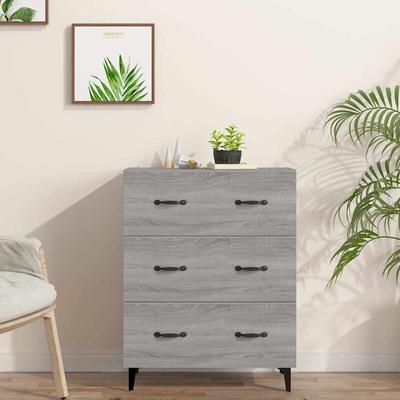 vidaXL Sideboard Grau Sonoma 69,5x34x90 Cm Holzwerkstoff
