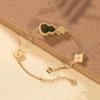 Imitation Hetian Jade Green Gourd Tassel Bracelet - Retro Chinese Style Auspicious Clouds Jewelry for Women
