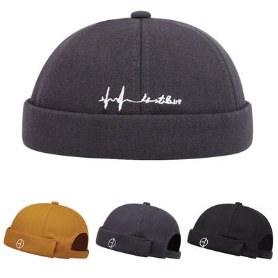 Fashion Letter Side Circle Embroidery High Quality Vintage Sailor Hip Hop Beanie Casual Unisex Outdoor Adjustable Skin Hat