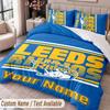 Leeds Rhinos Printed Bedding Set Custom Name Text 1 Duvet Cover 2 Pillowcases For Bedroom