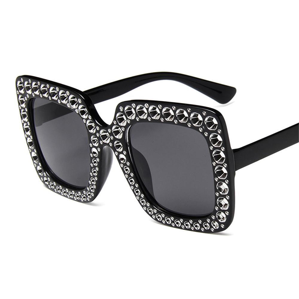 

Retro Big Square Frame Crystal Sun Glasses Eyewear Square Sunglasses Oversized Sunglasses Other
