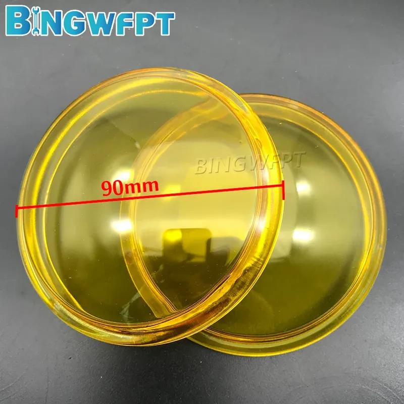 2X Round Diameter 90mm Fog Lights For Suzuki SX4 Grand Vitara Alto Swift Splash Jimny Yellow Anti-fog Glass Tempered Glass