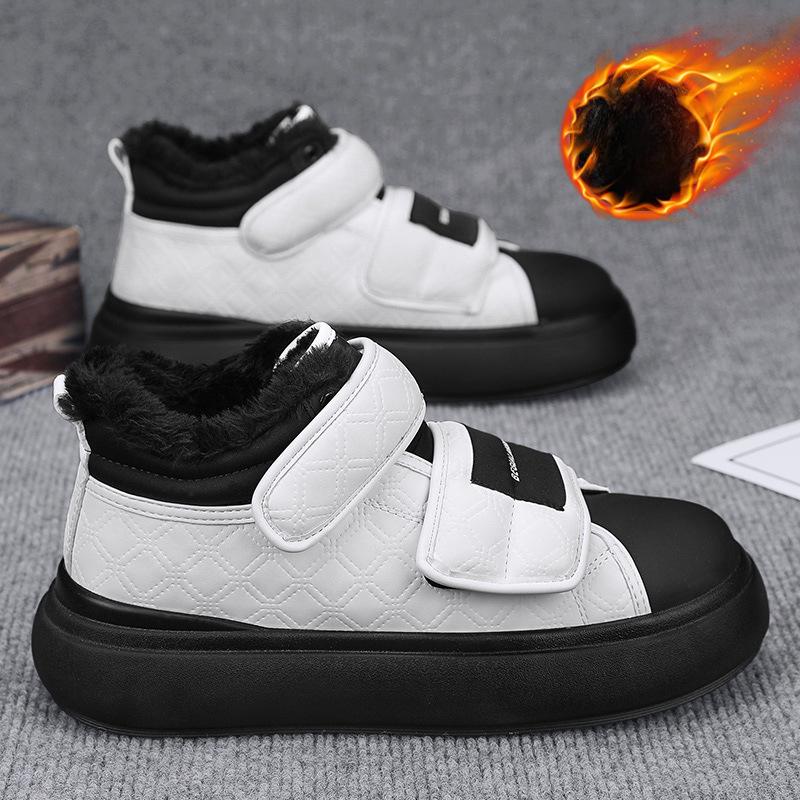 Zimní teplé sněhule pro muže Lehké kotníkové boty Protiskluzové s kožešinovou podšívkou Krátké kotníkové boty Pánské venkovní plyšové fleecem podšité atletické turistické vycházkové boty