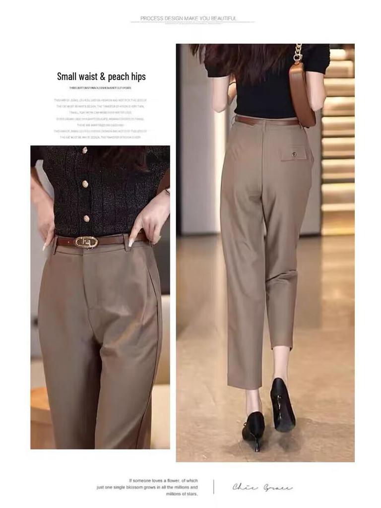 Woodpecker 2025 High Waist Spring/Autumn Straight-Leg Cigarette Pants for Women