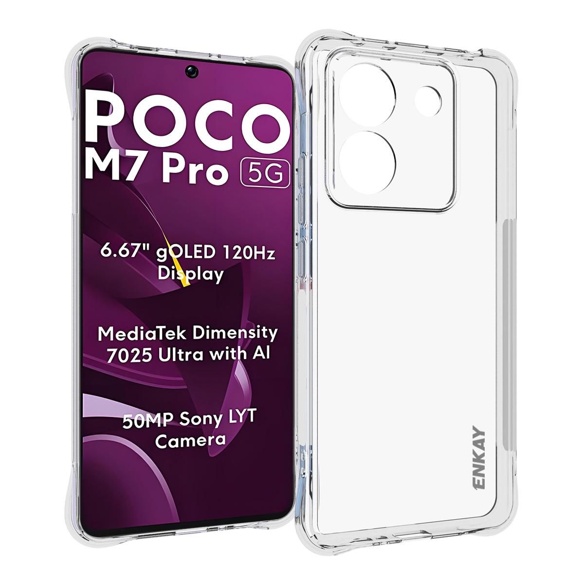 

For Xiaomi Poco M7 Pro 5G Clear Phone Case ENKAY HAT PRINCE Shockproof Anti-slip TPU Cover Transparent