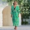 EDOLYNSA Printed Kimono Cardigan for Women Plus Size Bathing Suit Cover Up Casual Summer Dress Long Blouse Robe De Plage Q1314