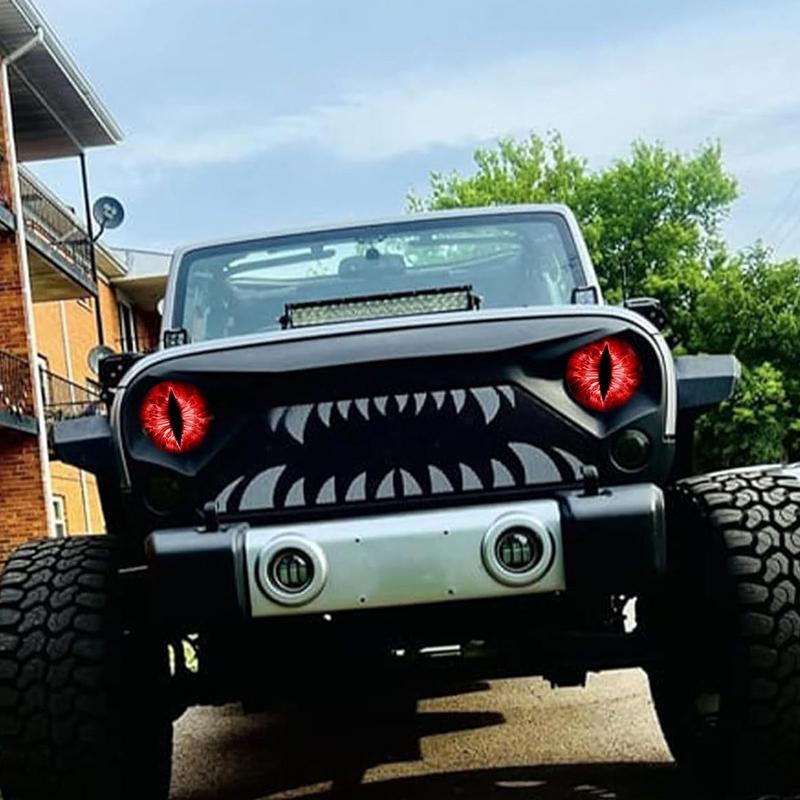 Car Headlight Eyes Decals Auto Beast Round Headlight Stickers 3D Stereoscopic Design Decoration Stickers For Almost Cars Trucks