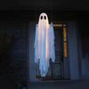 5 FT Large Hanging Swing Ghost Halloween Outdoor Decor with String Lights-Spooky Cute Ghosts Decor for Front Porch Yard Tree