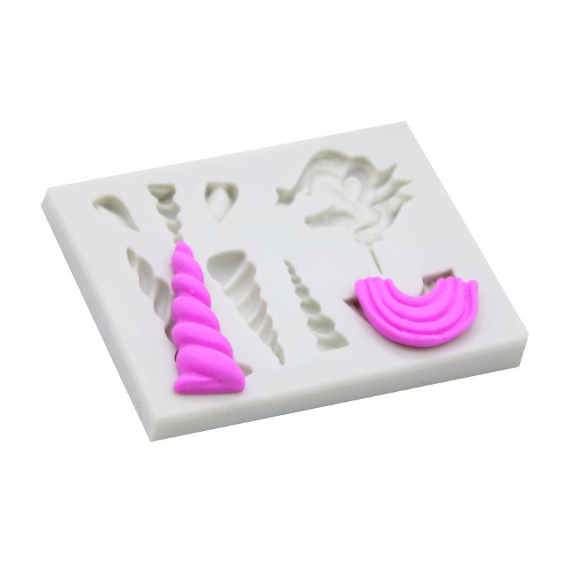 Jednorožec Cloud Horn Ear Silikonová forma Dětská narozeninová párty Pomůcky na zdobení dortů Pomůcky na cupcaky Fondant Formy na čokoládu