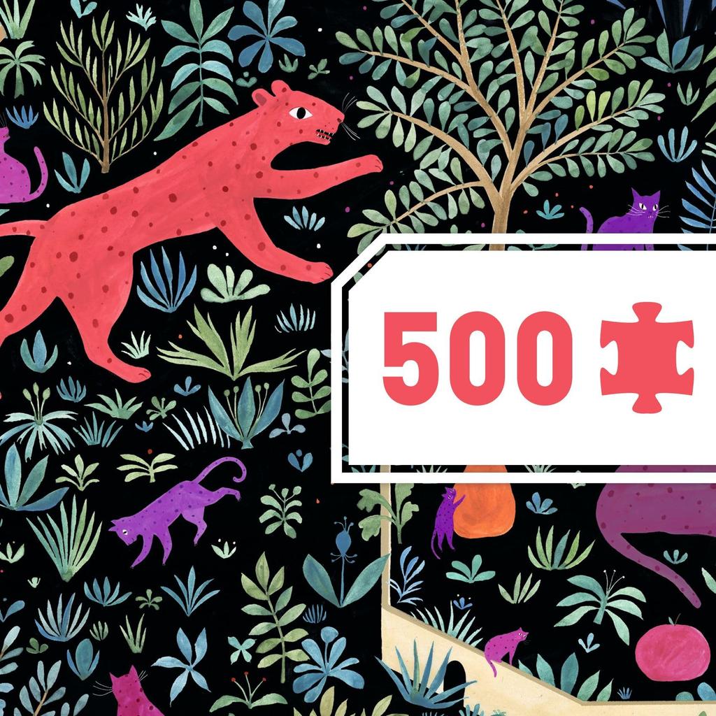 DJECO Jeco Gallery Puzzle Kingdom of the Cat Jigsaw Puzzle, 500 Pieces, Educational Toy, Stylish Animal Design, Perfect for Christmas, Home Time,