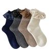 Woolen Socks with Thick and Warm Lace for Autumn and Winter. Pile of Socks for A Sweet Girl