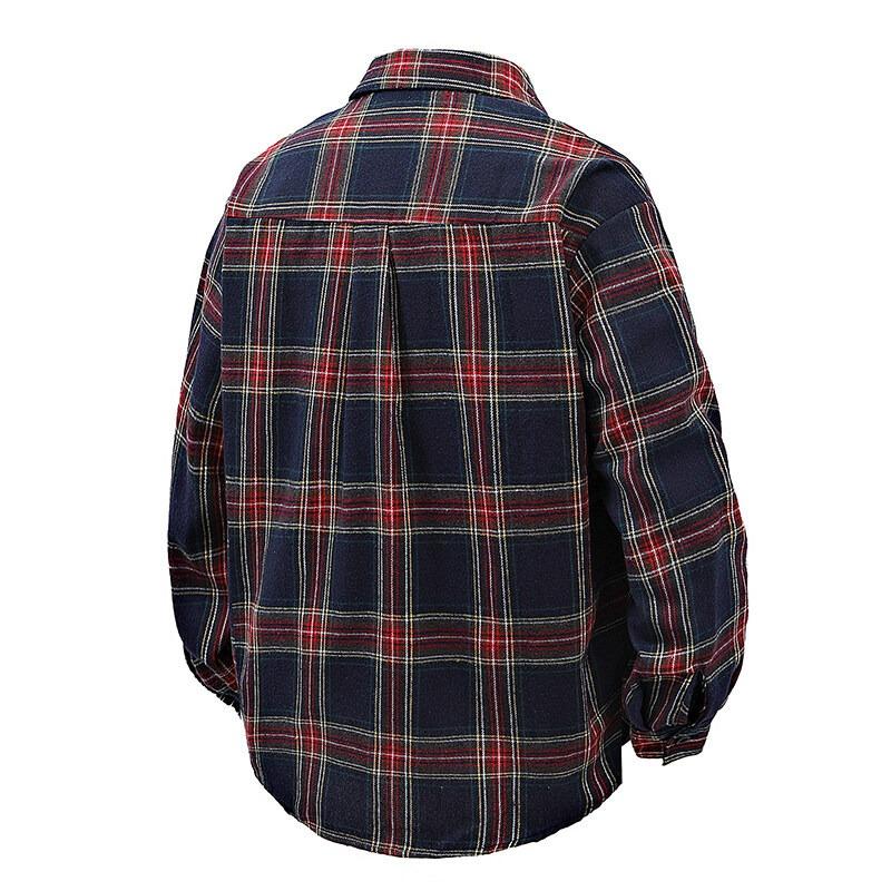 Men Loose Plaid Print Casual Long Sleeve Shirt Outerwear
