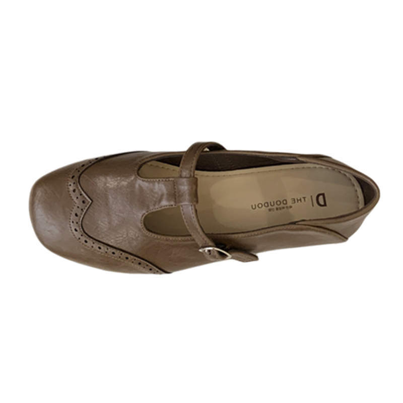 Retro flat-bottomed buckle with shallow mouth single shoes women's autumn new small leather shoes British Mary Jane shoes