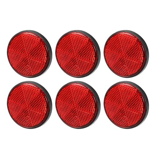 Partuto Set of 6 2.20"x0.31" Universal Reflectors - Round Motorcycle Safety Reflectors for Improved