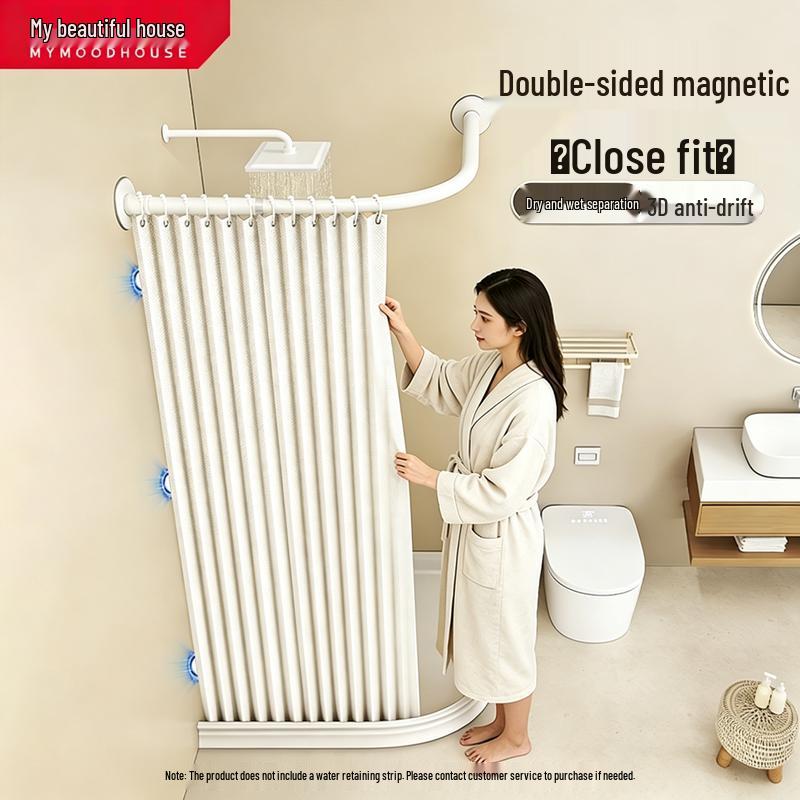 MYMOODHOUSE L-shaped Curved Shower Curtain Rod Set