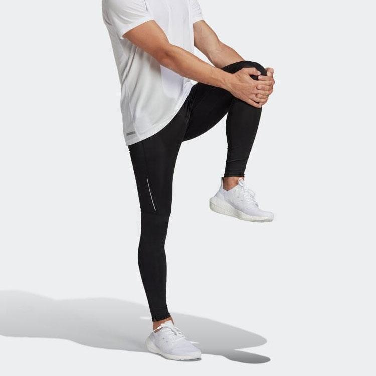 Adidas Solid Mid-Waist Sports Fitness Pants Men Bottoms Black HM8444