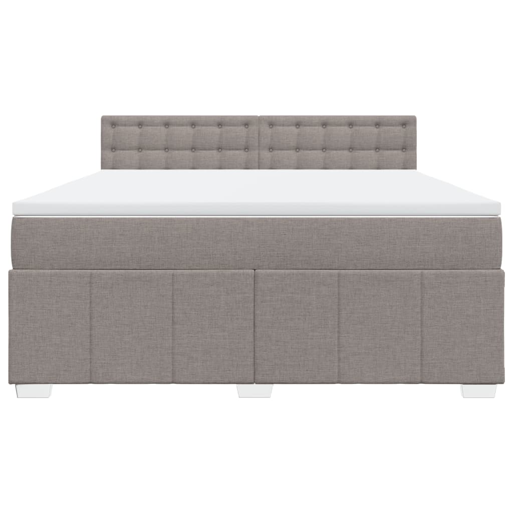 Box Spring Bed with Mattress Taupe 180x200 Cm Fabric