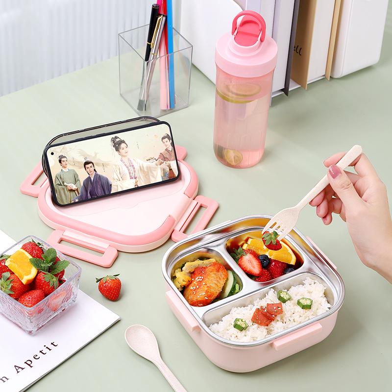 Korean Style 304 Stainless Steel Insulated Lunch Box for Men, Women, Students, and Office Workers