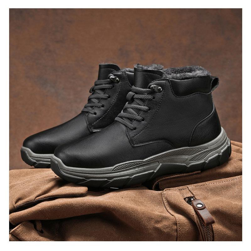New outdoor sports men's shoes snow boots men's winter fleece thickened warm thick sole height anti-ski floor shoes