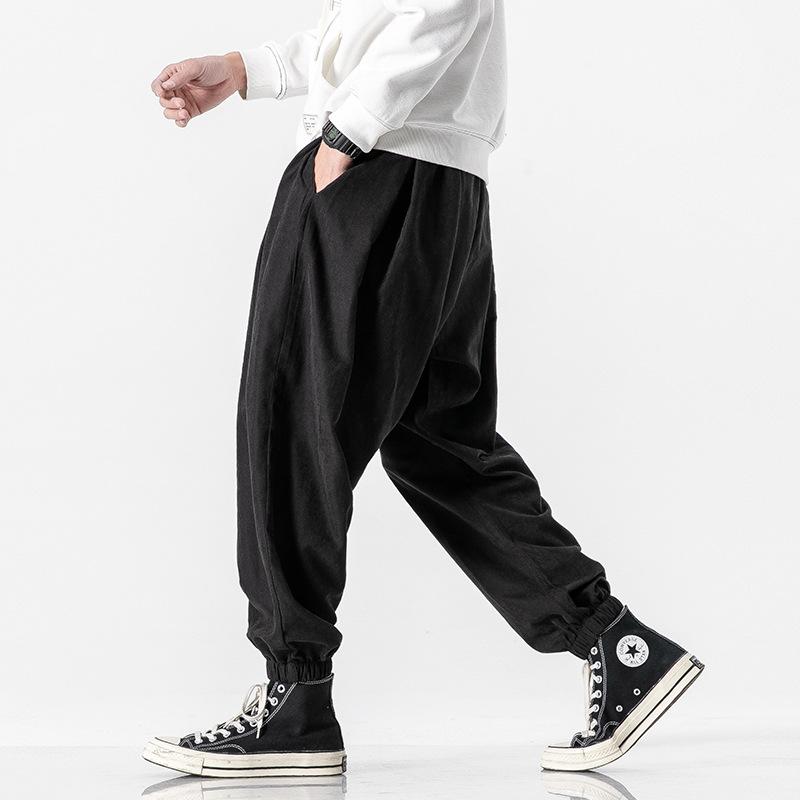 Spring Autumn Men's Black Pants Hip Hop Streetwear Fashion Jogger Harem Trousers Man Casual Sweatpants Male Pants Big Size